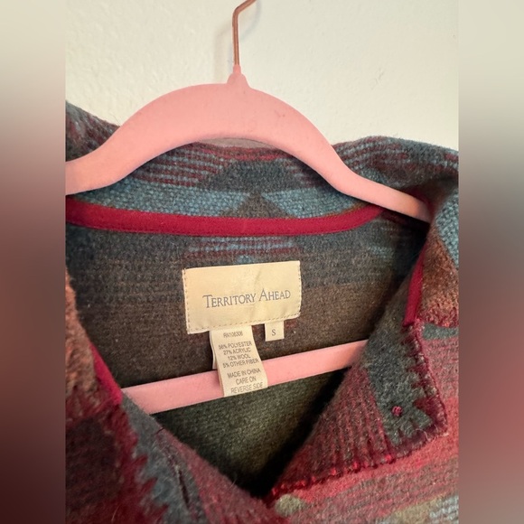 Territory Ahead Colorful Aztec Blanket Jacket Wool Blend Women Small Western EUC - Picture 4 of 8